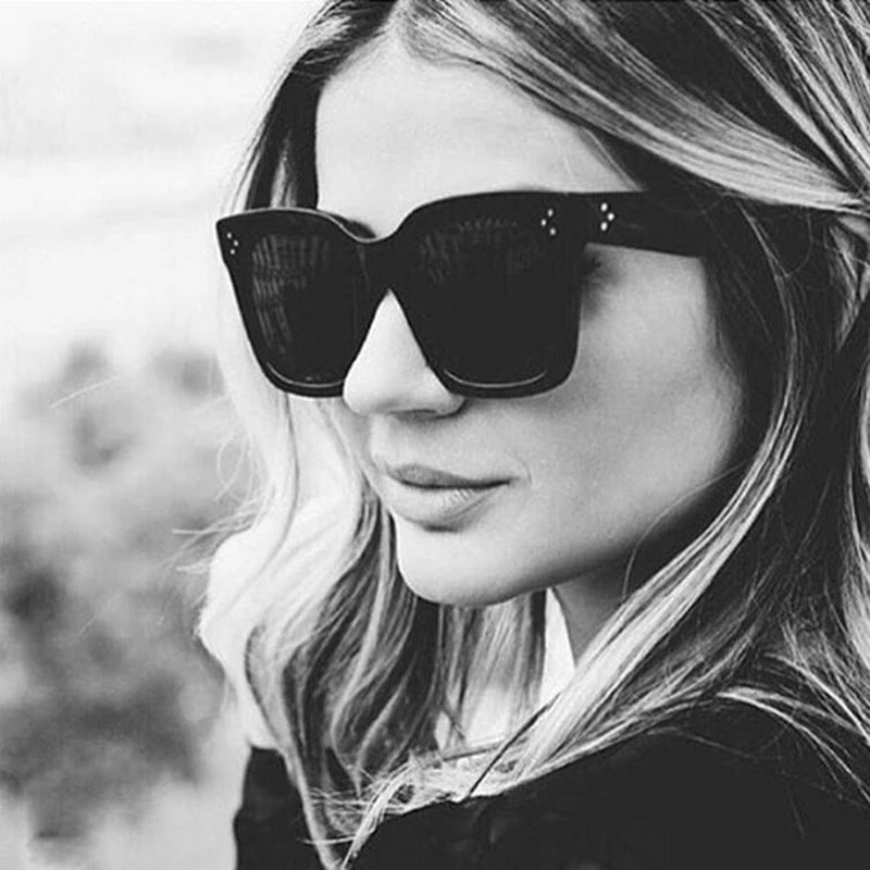 Brand Oversized Sunglasses Woman Retro Big Frame Plastic Sun Glasses Female Fashion Designer Classic Square Vintage Gafas De Sol