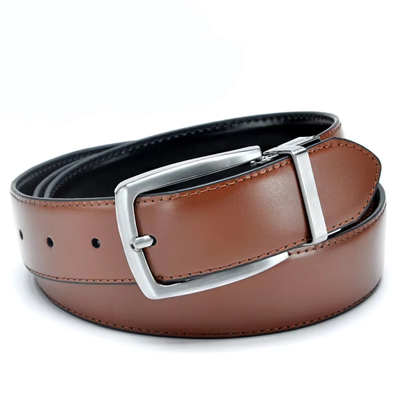 Reversible Belts for Men Genuine Leather for Male High Quality Formal Belt Black Brown Navy Blue