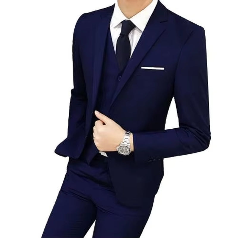 2021 Male Suits Blazer Slim Business Formal Dress Waistcoat Groom Man Suit Exquisite Weeding Office Set Thin Blazer